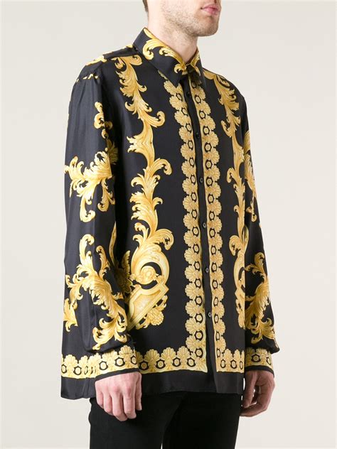 versace black button down|versace shirts online.